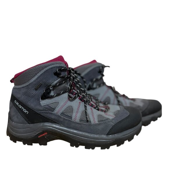Salomon 373261 LTR GTX Gortex  Trail Hiking Gray Pink Boots Women's sz 8.5 - Picture 1 of 7